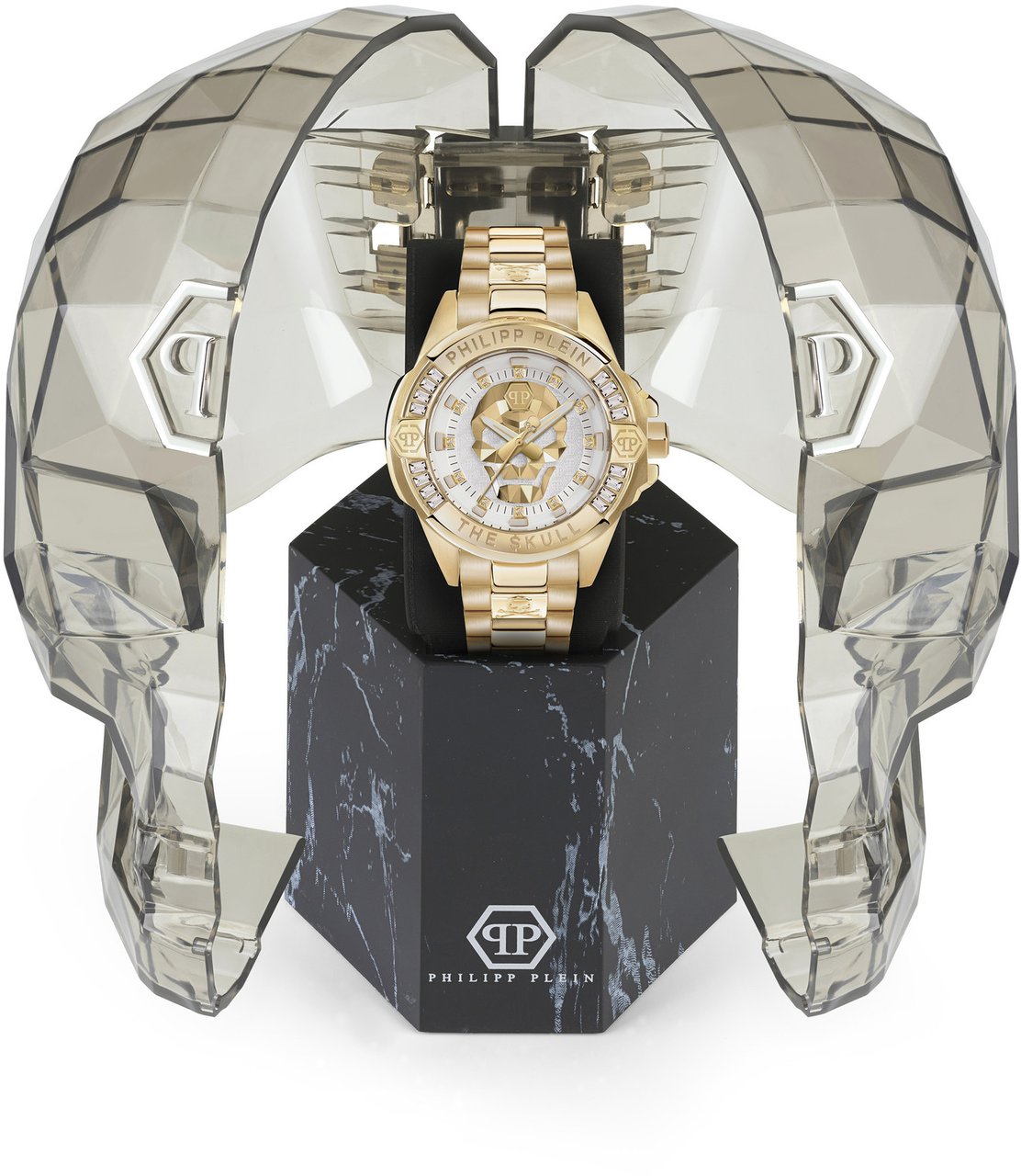 Philipp Plein PWNAA0722 The $kull Genderless horloge 41 mm Wit