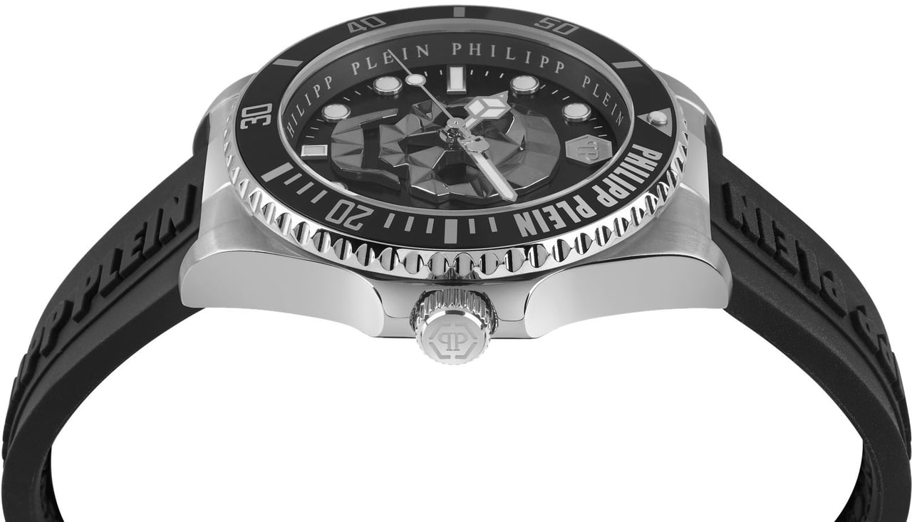 Philipp Plein PWOAA0122 The Skull Diver horloge 44 mm Zwart