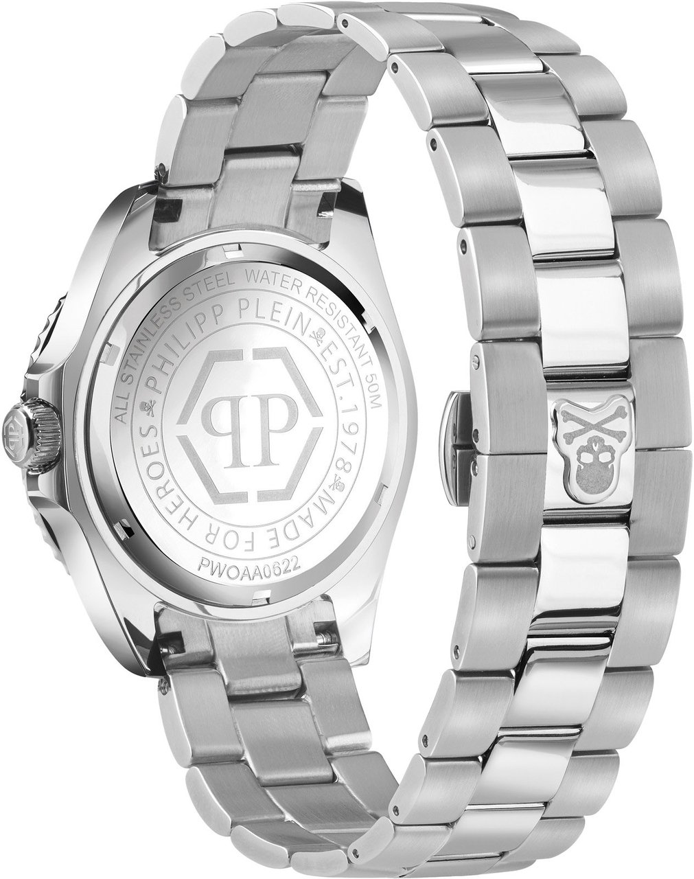 Philipp Plein PWOAA0622 The Skull Diver horloge 44 mm Groen