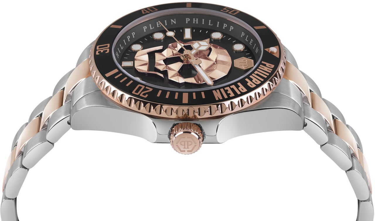 Philipp Plein PWOAA0822 The Skull Diver horloge 44 mm Zwart
