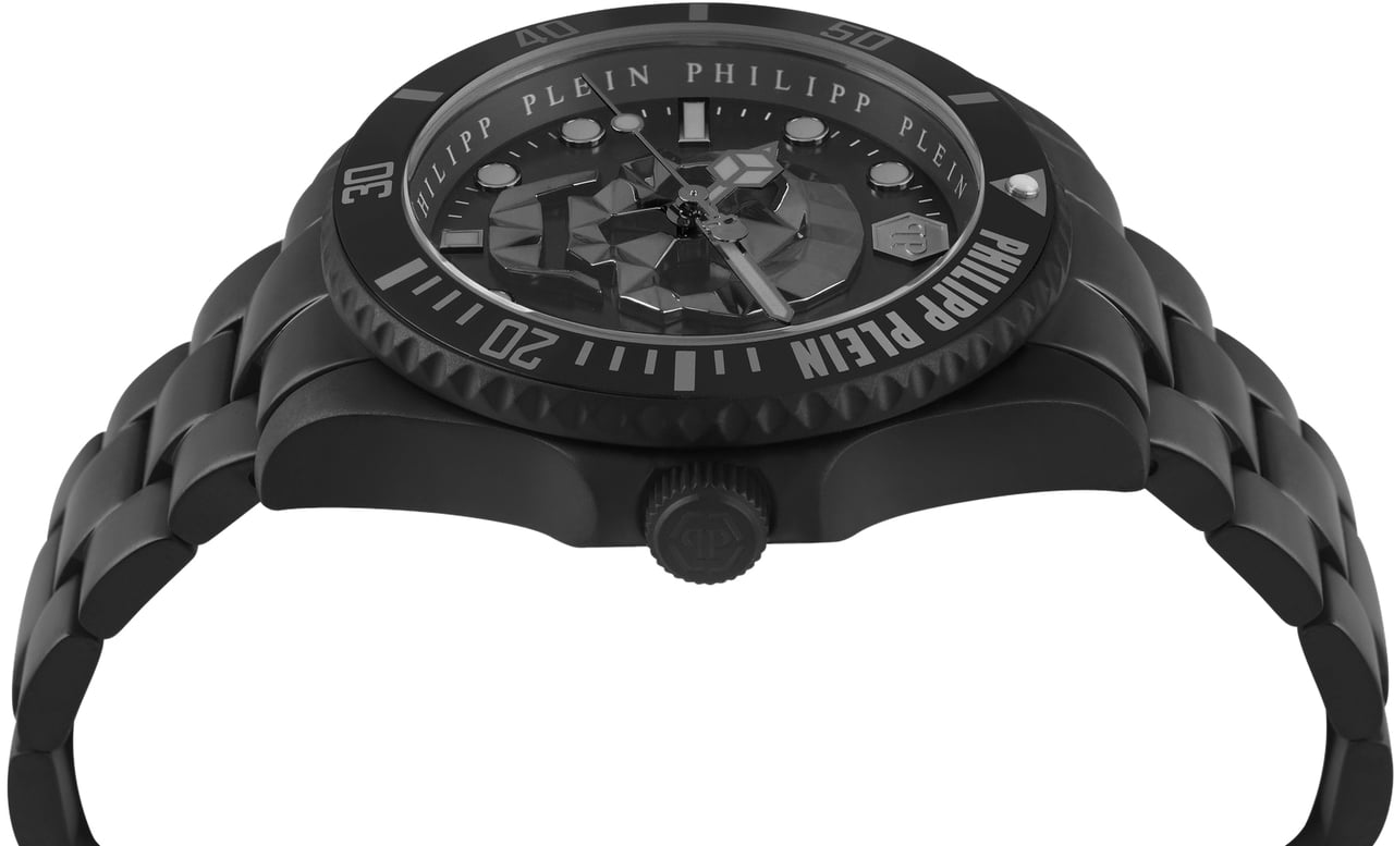 Philipp Plein PWOAA0922 The Skull Diver horloge 44 mm Zwart