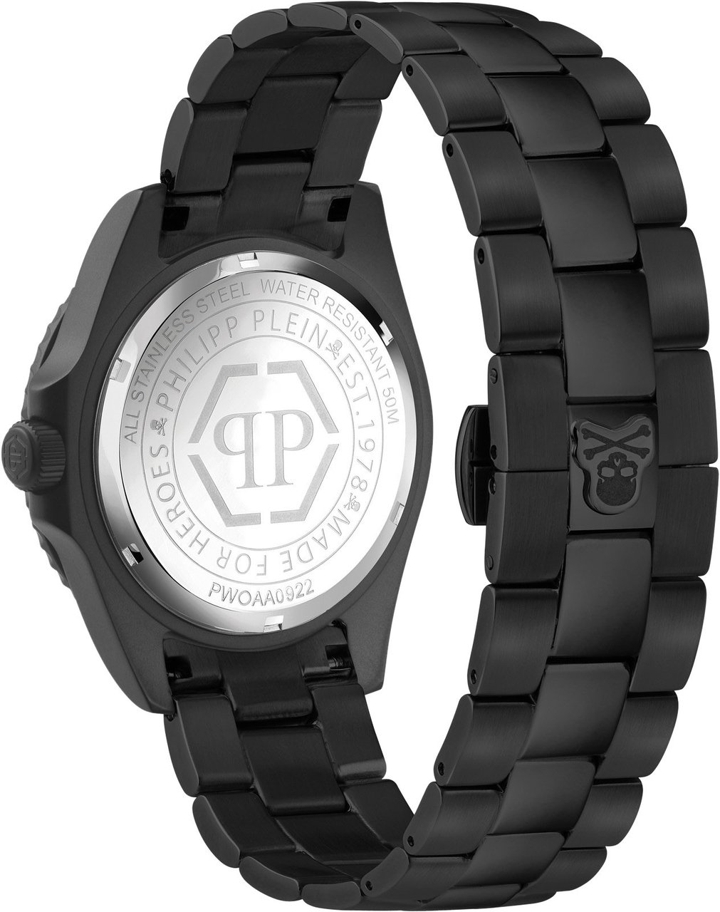 Philipp Plein PWOAA0922 The Skull Diver horloge 44 mm Zwart