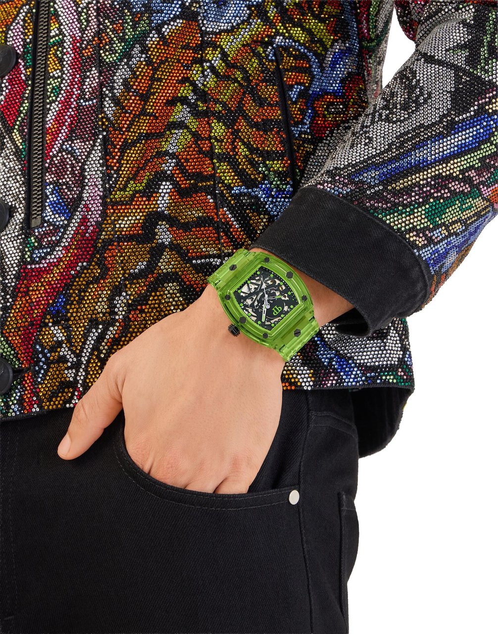 Philipp Plein PWPTA0124 The Skeleton Crystal automatisch horloge Zwart