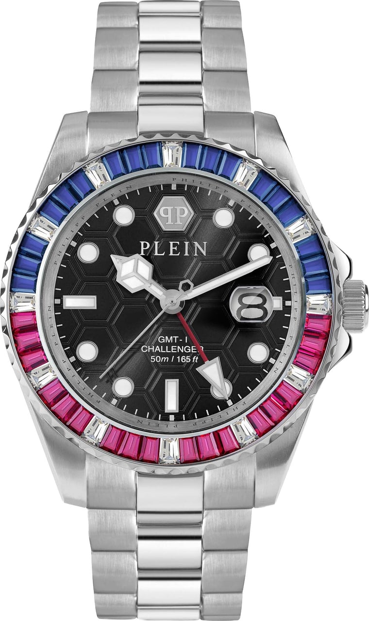 Philipp Plein PWPZA0124 GMT-I Challenger Baguettes horloge Zwart