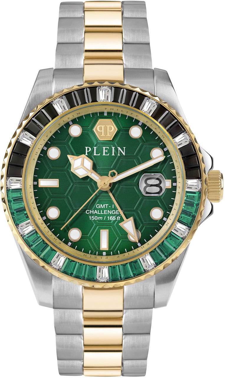 Philipp Plein PWPZA0224 GMT-I Challenger Baguettes horloge Groen
