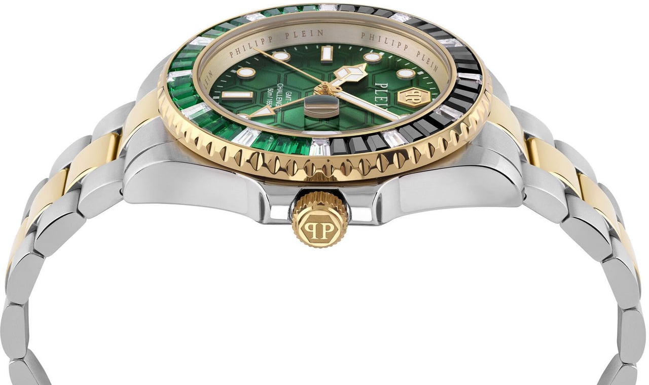Philipp Plein PWPZA0224 GMT-I Challenger Baguettes horloge Groen