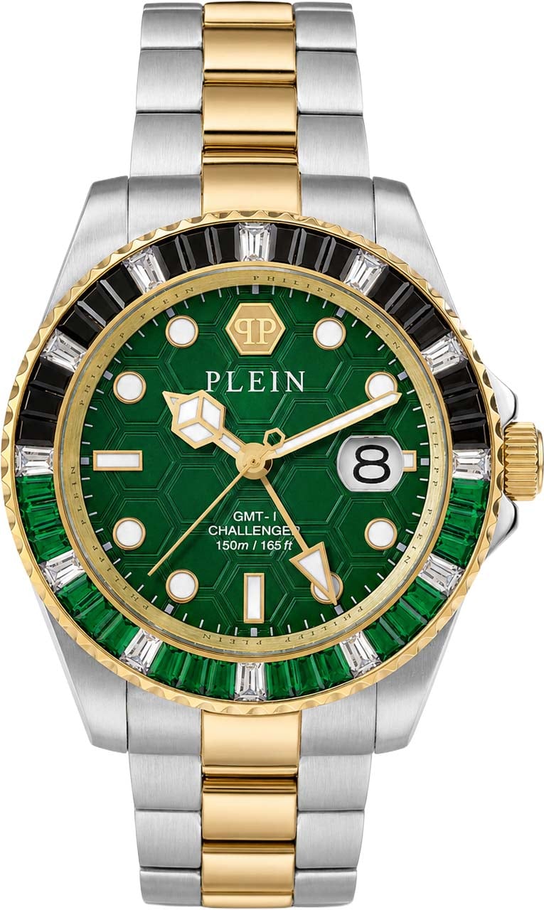 Philipp Plein PWPZA0224 GMT-I Challenger Baguettes horloge Groen