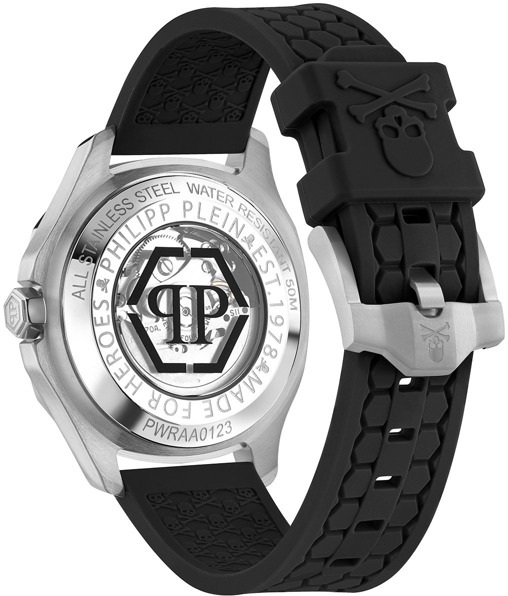 Philipp Plein Skeleton Spectre PWRAA0123 automatisch horloge 42 mm Zilver