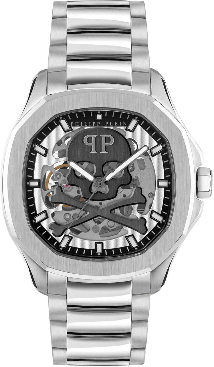 Philipp Plein Skeleton Spectre PWRAA0223 automatisch horloge 42 mm Zilver