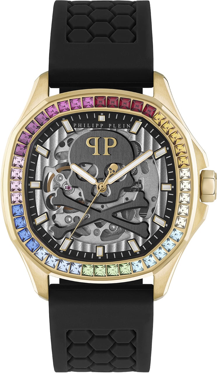 Philipp Plein Skeleton Spectre PWRAA0523 horloge 42 mm Zwart