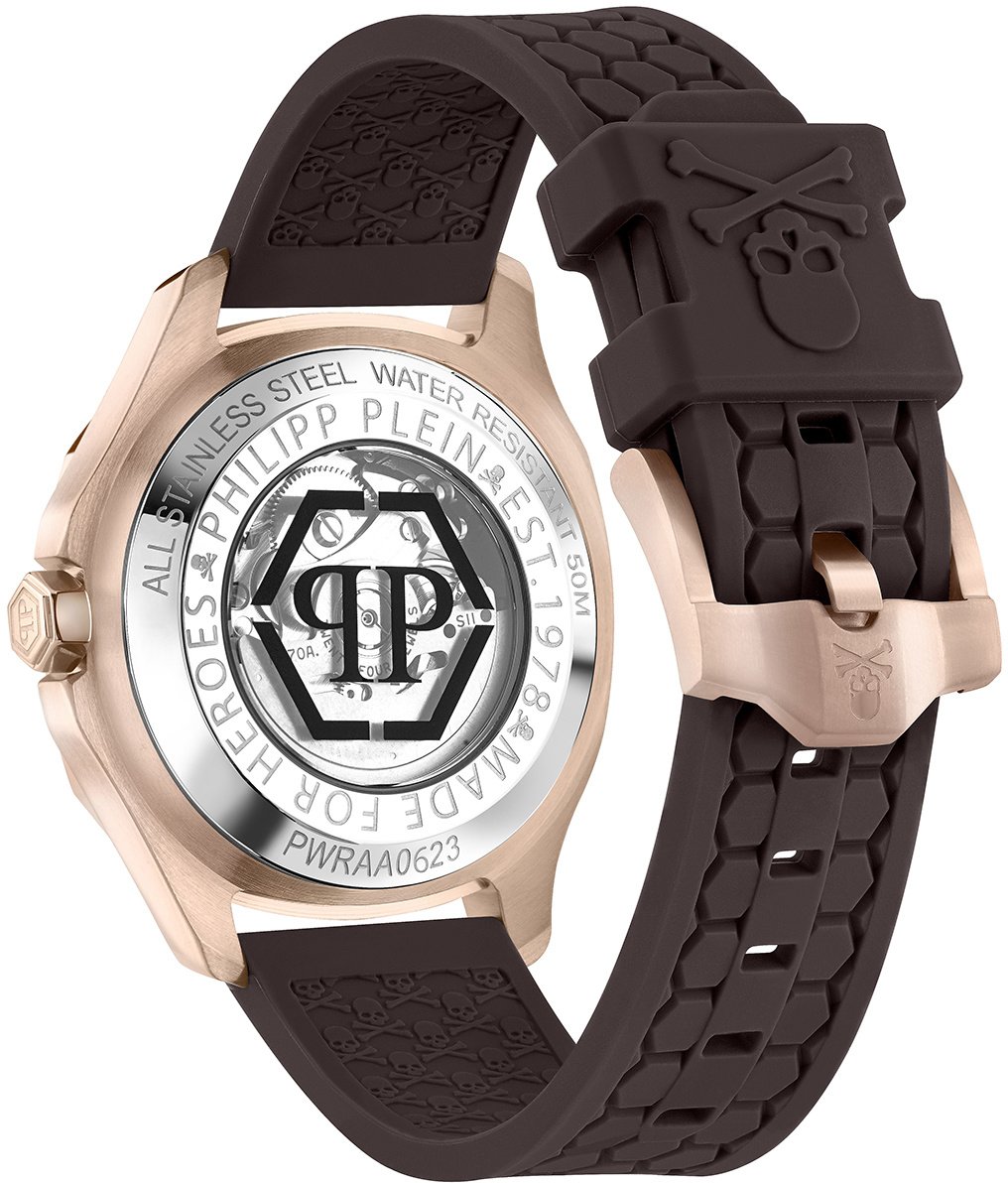 Philipp Plein Skeleton Spectre PWRAA0623 automatisch horloge 42 mm Zilver