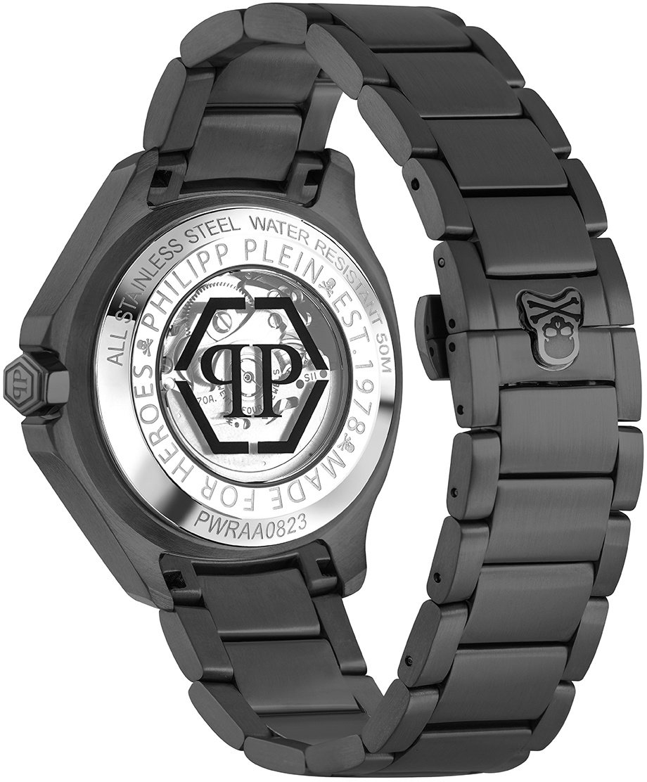 Philipp Plein Skeleton Spectre PWRAA0823 automatisch horloge 42 mm Zwart
