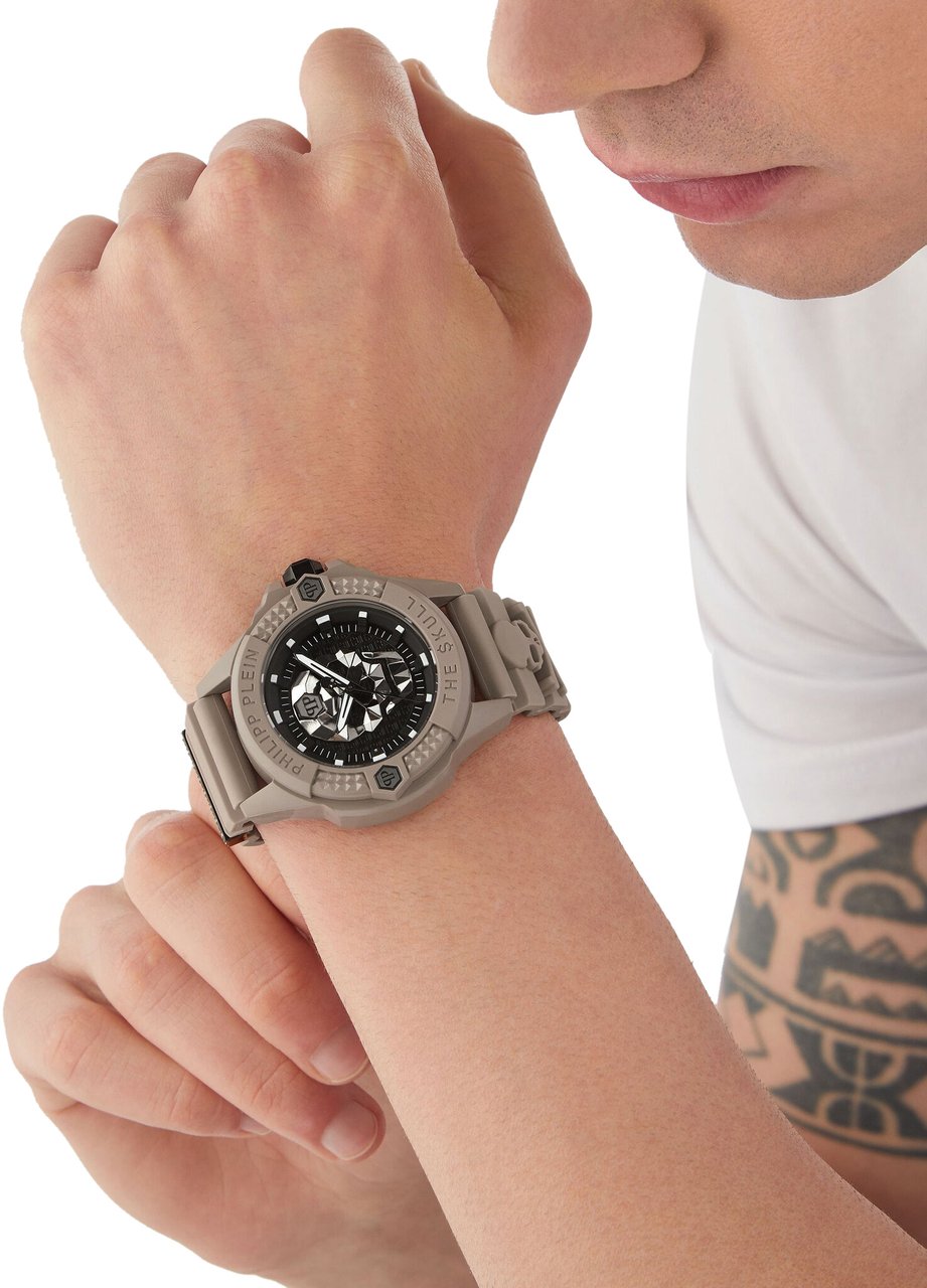Philipp Plein PWUBA0323 The Skull Ecoceramic horloge Zwart