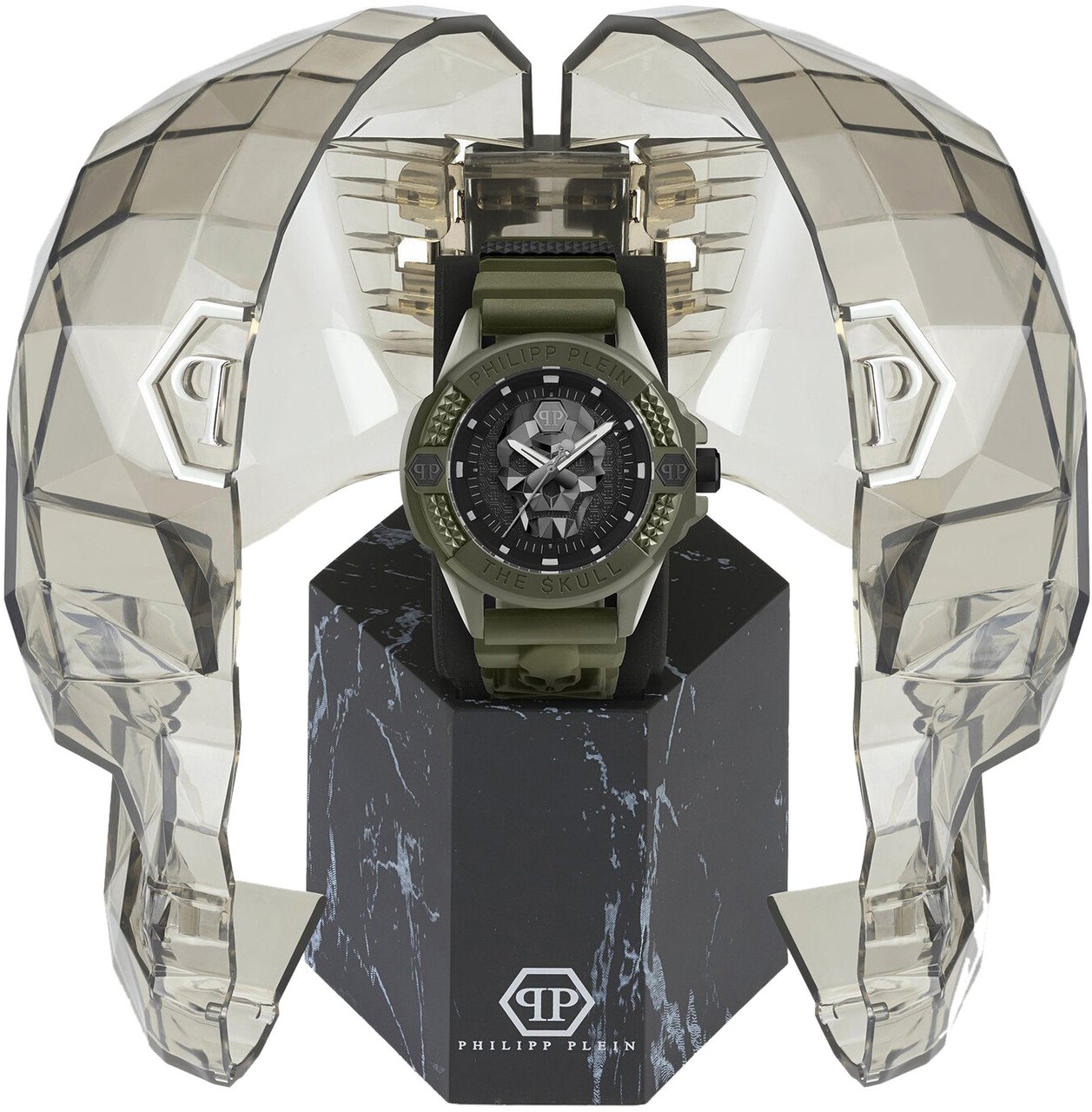 Philipp Plein PWUBA0423 The Skull Ecoceramic horloge Zwart