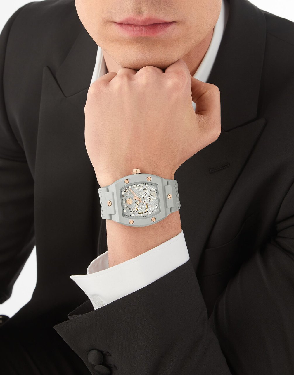 Philipp Plein PWVBA0123 The Skeleton Ecoceramic horloge Grijs