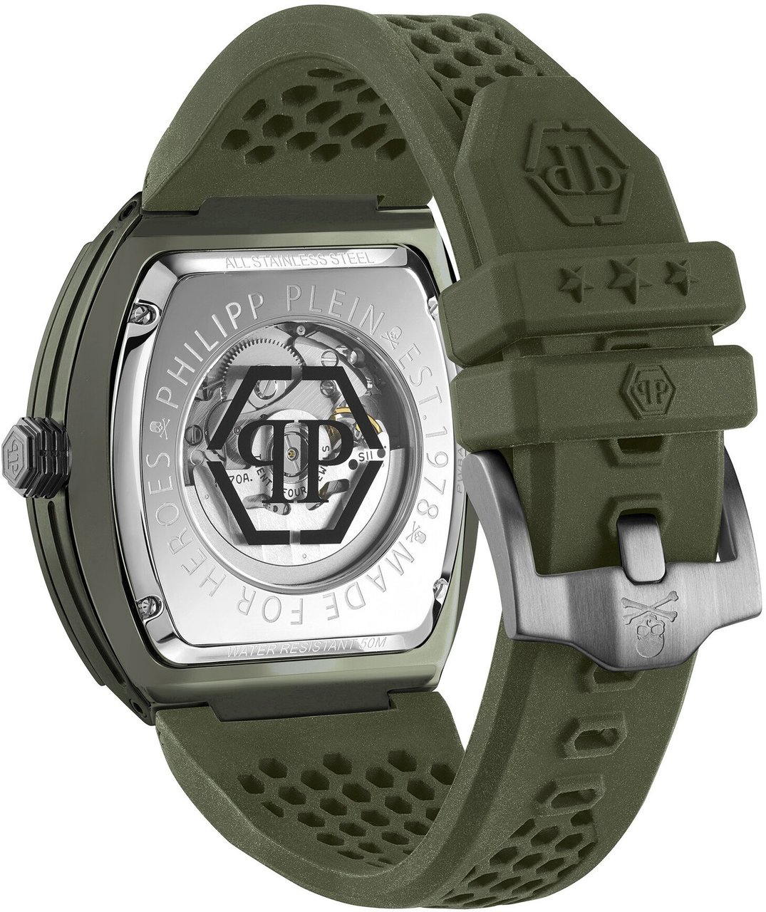 Philipp Plein PWVBA0223 The Skeleton Ecoceramic horloge Groen