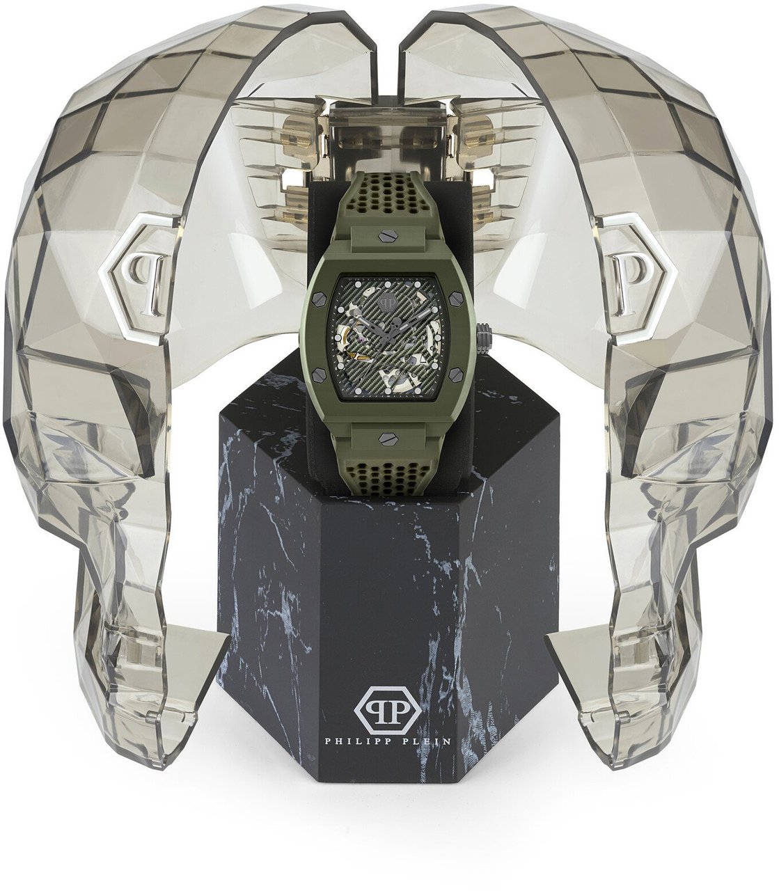 Philipp Plein PWVBA0223 The Skeleton Ecoceramic horloge Groen