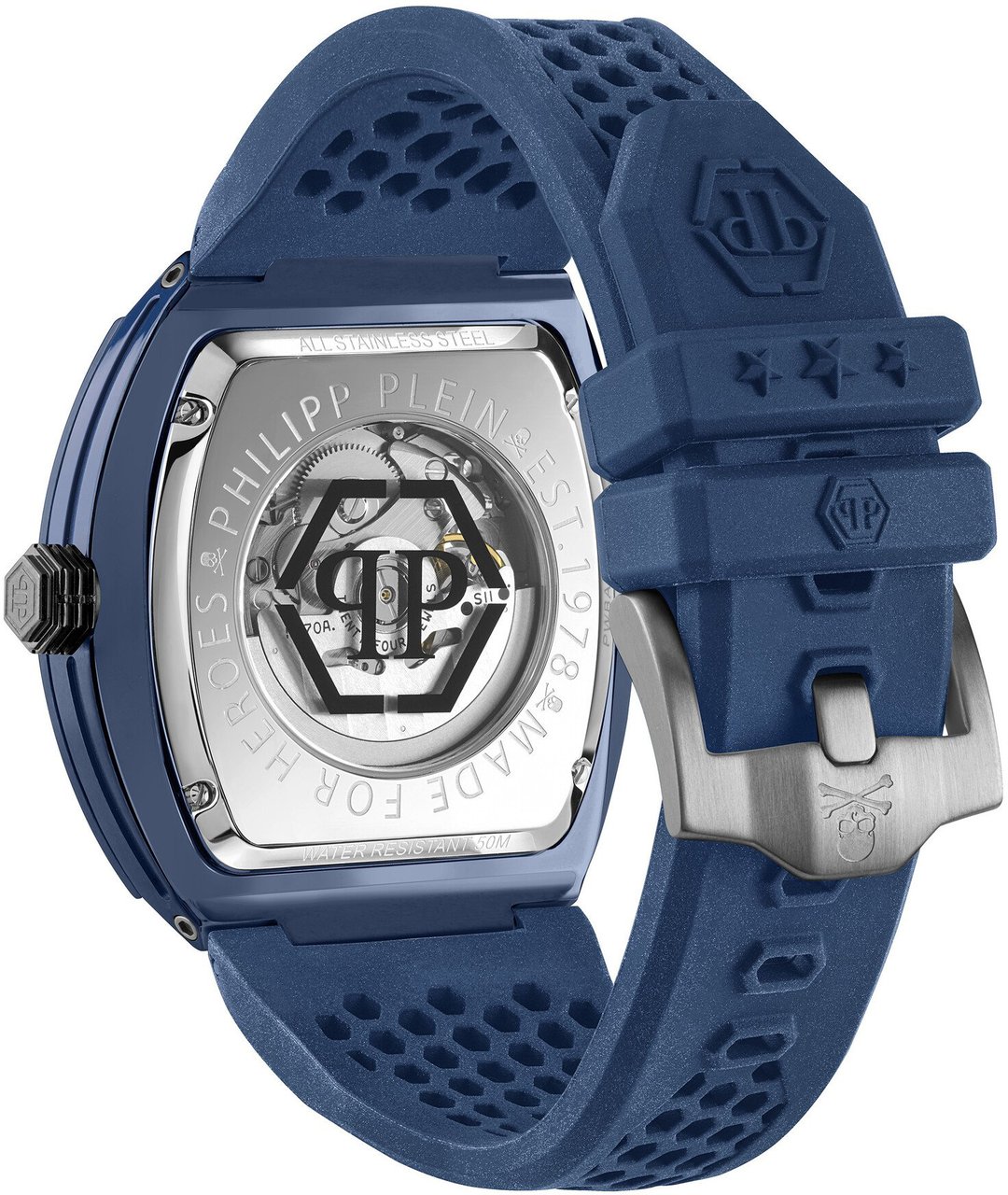 Philipp Plein PWVBA0323 The Skeleton Ecoceramic horloge Blauw