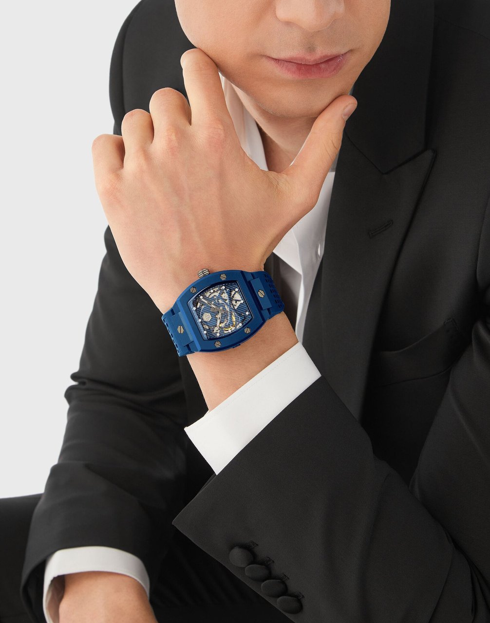 Philipp Plein PWVBA0323 The Skeleton Ecoceramic horloge Blauw