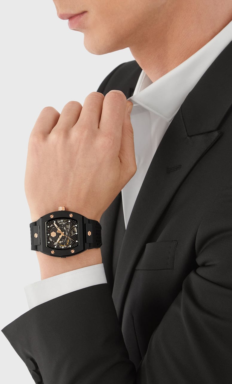 Philipp Plein PWVBA0523 The Skeleton Ecoceramic horloge Zwart