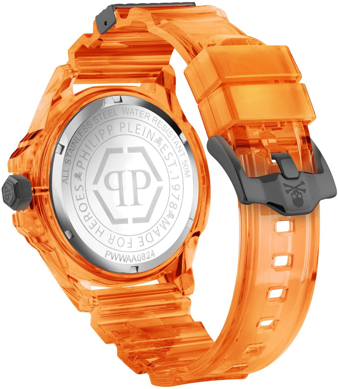Philipp Plein PWWAA0824 The Skull Scuba Duba Edition horloge Zwart