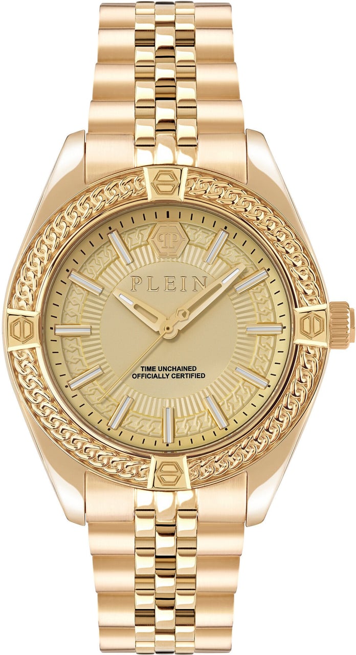 Philipp Plein PWZFA0325 Plein Icon Chain horloge Goud