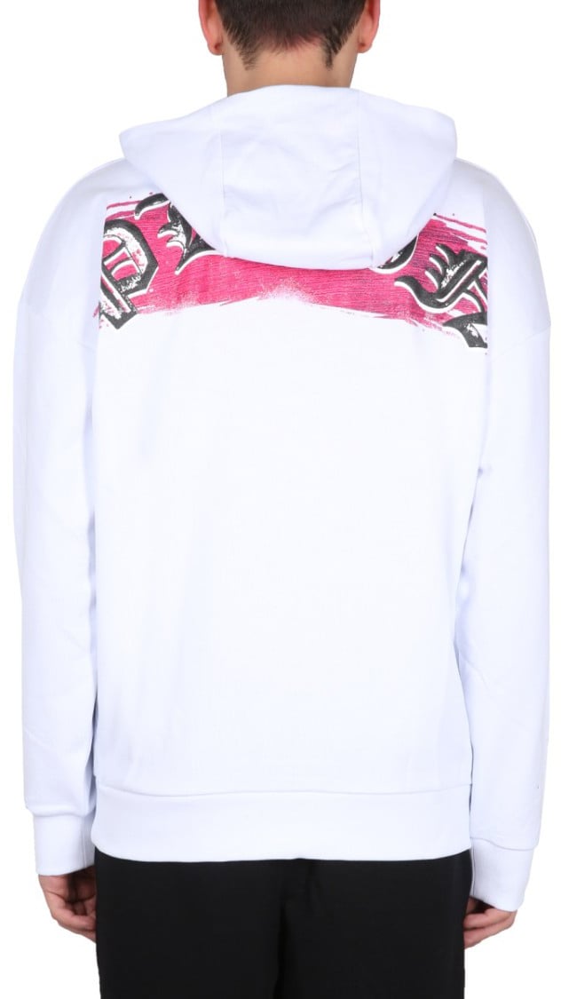 Philipp Plein Graphic Print Hoodie With Hooded Neckline Wit