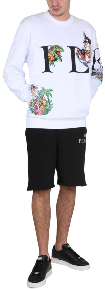 Philipp Plein Crewneck Sweatshirt With Front Graphic Wit