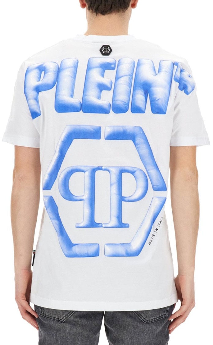 Philipp Plein Logo-Emblazoned Cotton T-Shirt With Crew Neck Wit