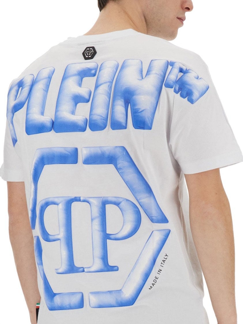 Philipp Plein Logo-Emblazoned Cotton T-Shirt With Crew Neck Wit