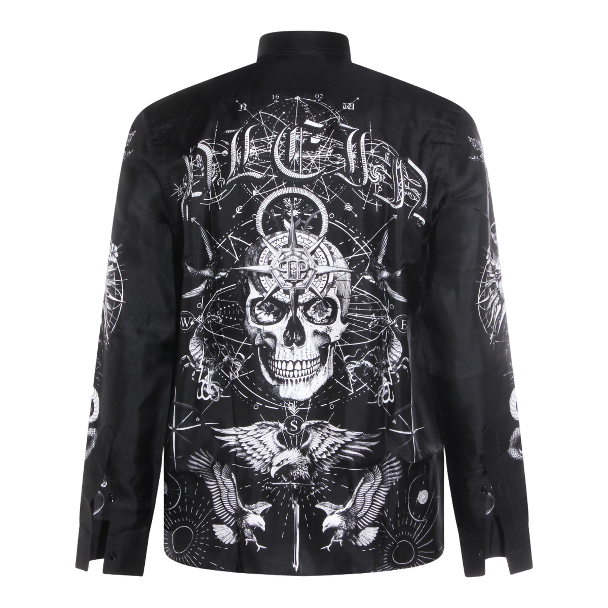 Philipp Plein Tailored Black Shirt with Button-Down Front Zwart