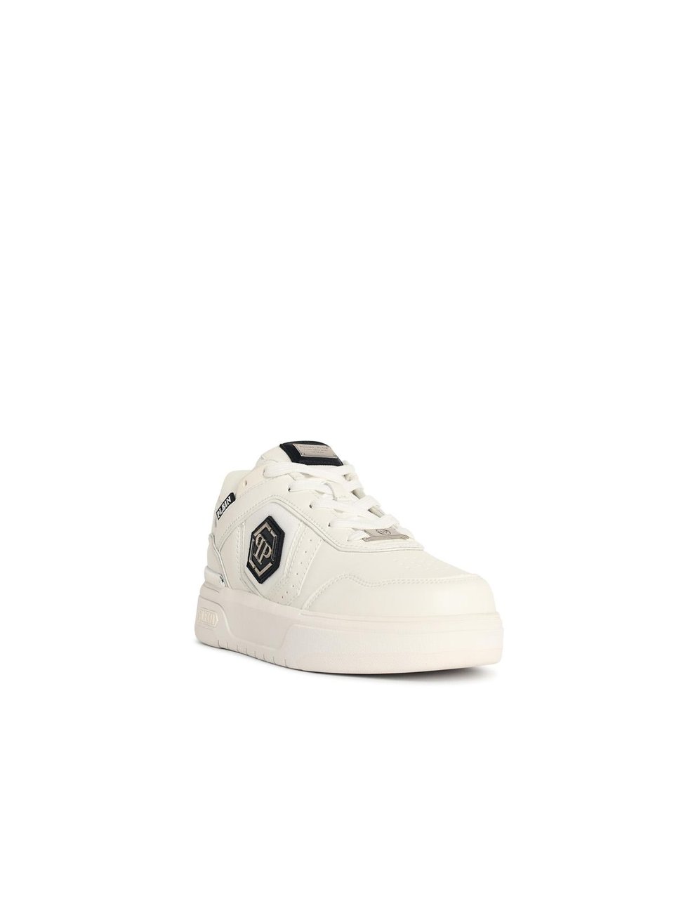 Philipp Plein 'Sk8r' White Fabric Blend Sneakers Neutraal