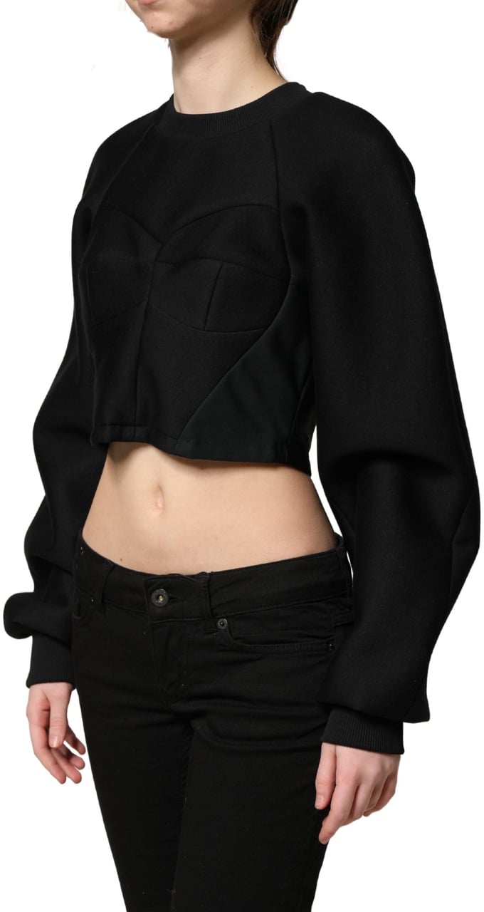 Philosophy by Lorenzo Serafini Philosophy Black Cropped ZipperBack Sweatshirt Sweater Zwart