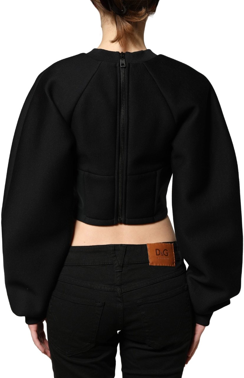 Philosophy by Lorenzo Serafini Philosophy Black Cropped ZipperBack Sweatshirt Sweater Zwart