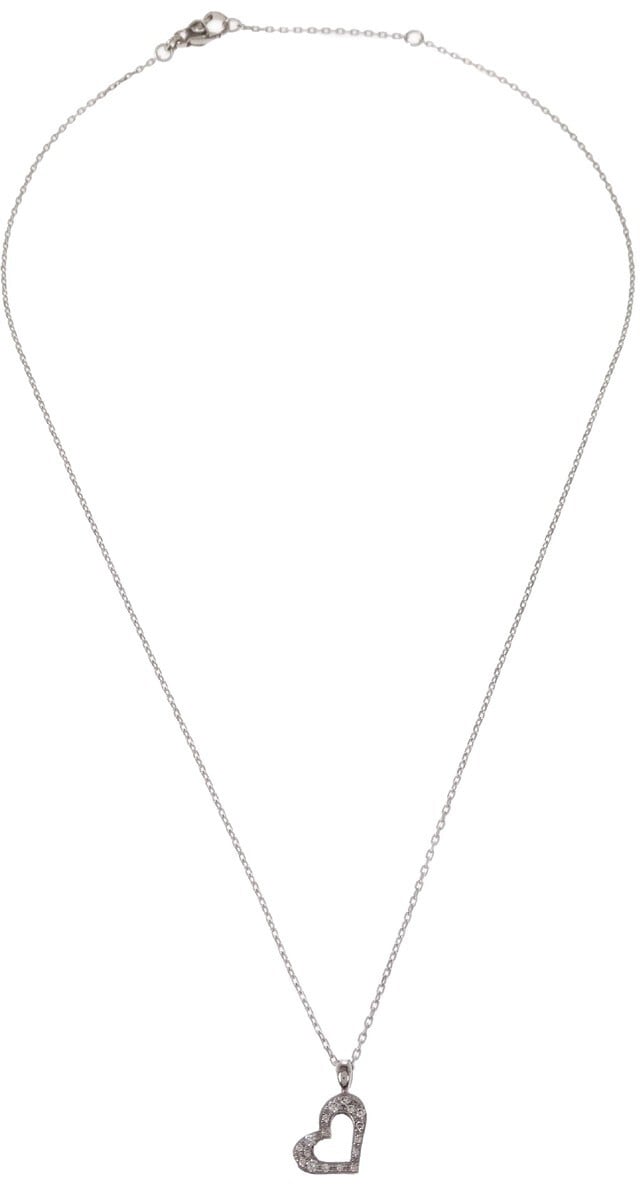Piaget Piaget Limelight Hearts Pendant Necklace 18K White Gold with Pave Diamonds Zilver