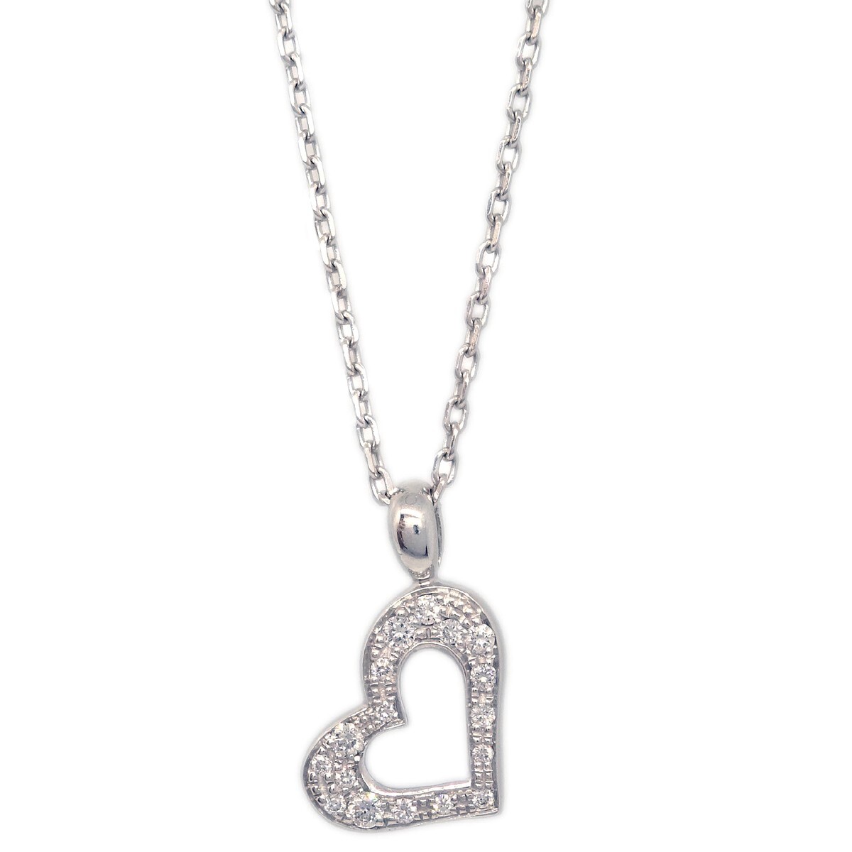 Piaget Piaget Limelight Hearts Pendant Necklace 18K White Gold with Pave Diamonds Zilver