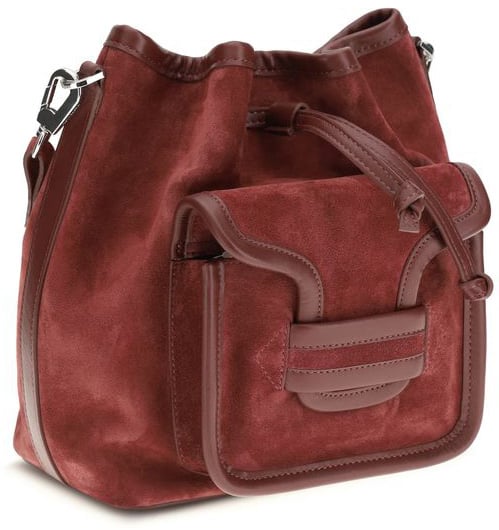 Pierre Hardy Bordeaux Calf Leather Bos Taurus Backet Bag Maroon