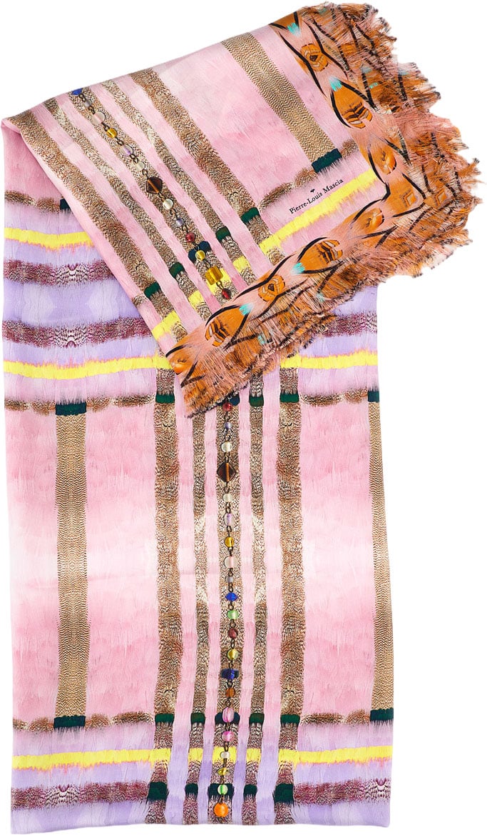 Pierre Louis Mascia Multicolor Printed Silk Stole Scarf Divers
