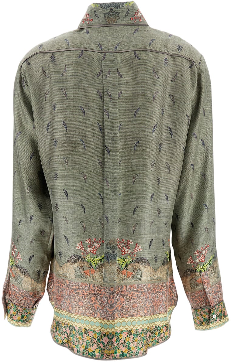 Pierre Louis Mascia Multicolor Printed Silk Long-Sleeved Shirt Divers