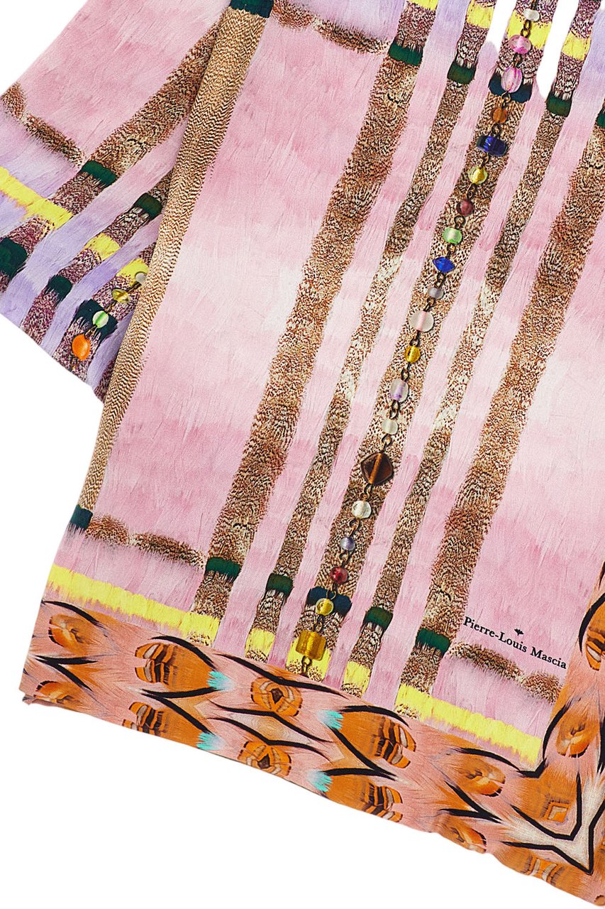 Pierre Louis Mascia Multicolor Silk Scarf With Abstract Motifs Divers