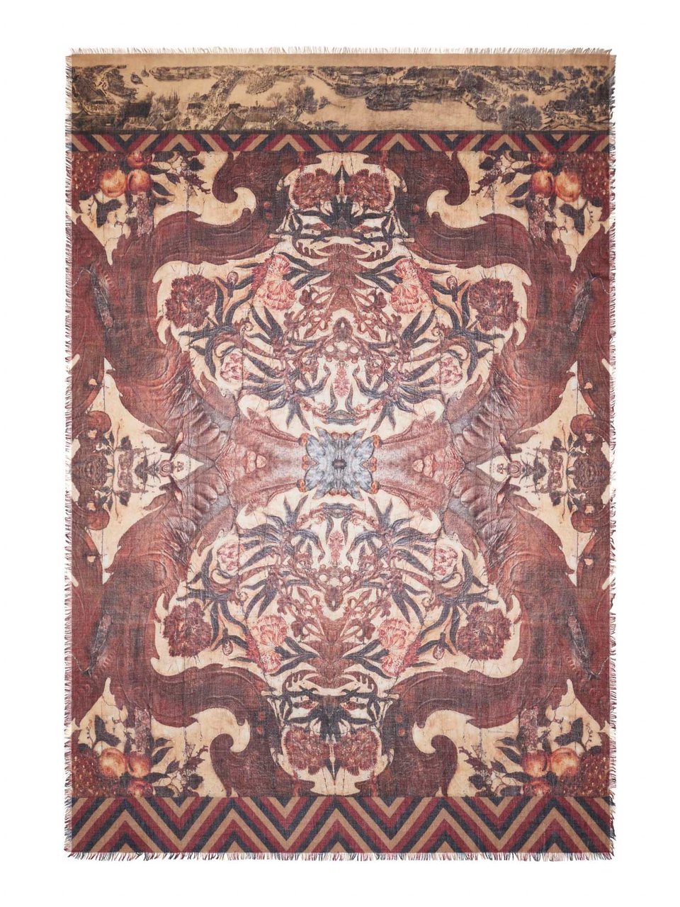 Pierre Louis Mascia Euclide Model Cashmere Artisan Scarf Roze