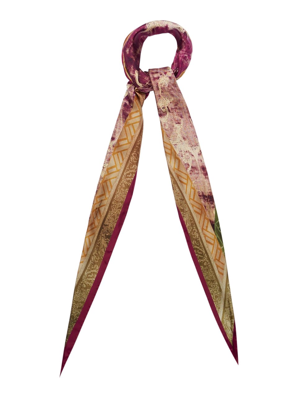 Pierre Louis Mascia Aloeuw Model Pure Silk Artisan Triangle Scarf Bruin