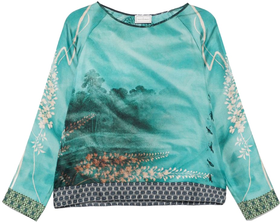 Pierre Louis Mascia Top Turquoise Blauw