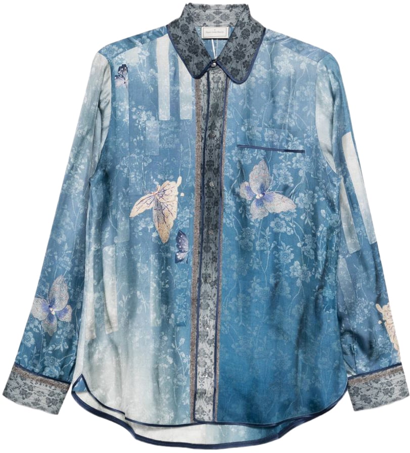 Pierre Louis Mascia Shirts Clear Blue Blauw