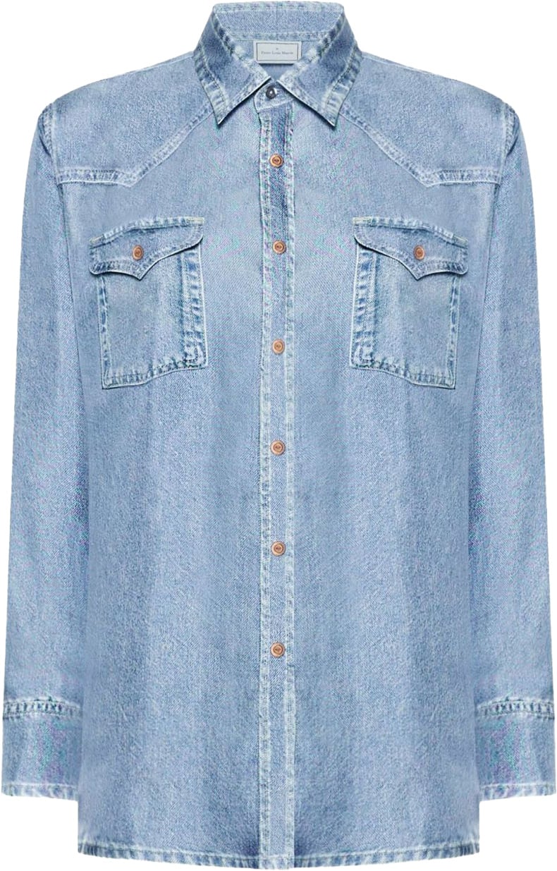 Pierre Louis Mascia Shirts Light Blue Blauw