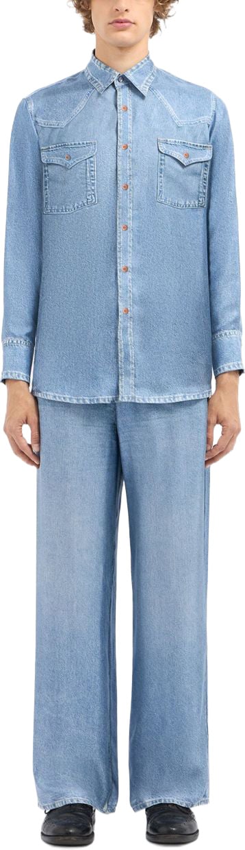 Pierre Louis Mascia Shirts Light Blue Blauw