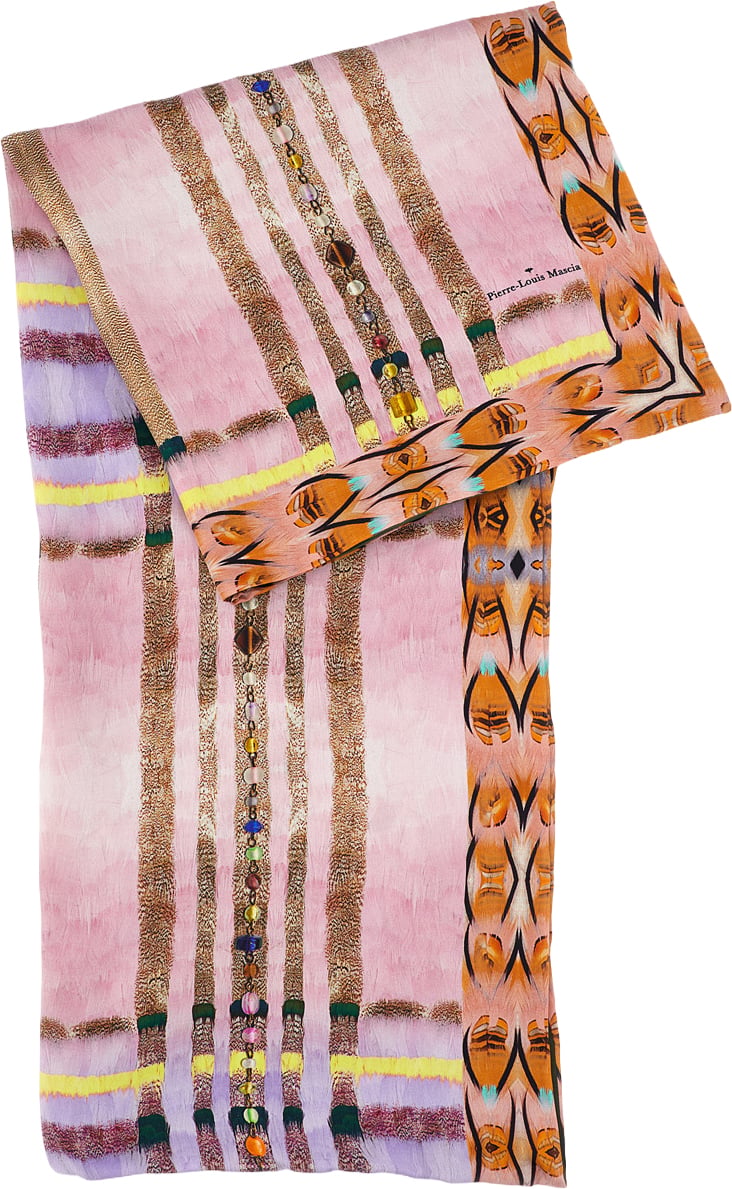 Pierre Louis Mascia Multicolor Silk Scarf With Abstract Motifs Divers