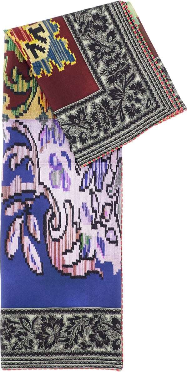 Pierre Louis Mascia Artistic Multicolour Scarf with Dynamic Pattern Divers