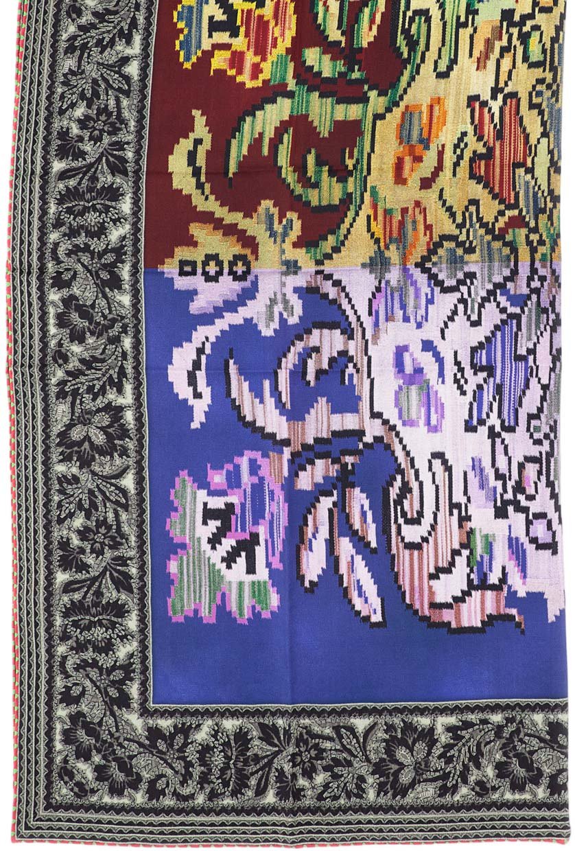Pierre Louis Mascia Artistic Multicolour Scarf with Dynamic Pattern Divers
