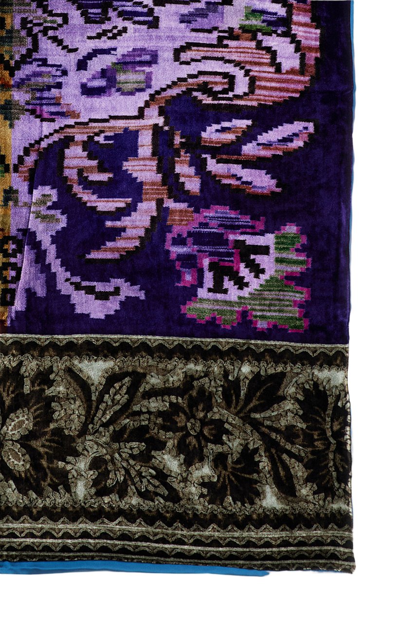 Pierre Louis Mascia Multicolor Print Silk And Viscose Blend Scarf Paars